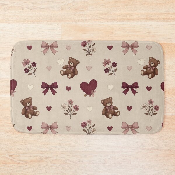 Item preview, Cute Teddy Bear Coquette Bow Floral Pattern designed and sold by LenNo9881.