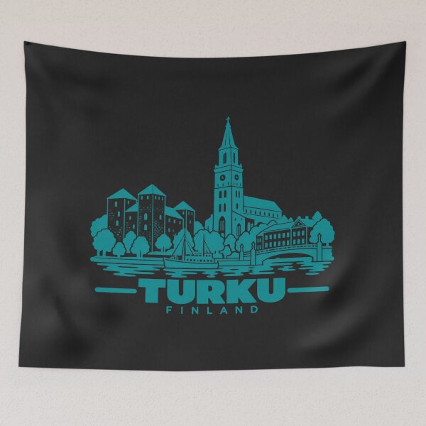 Item preview, Turku Finland Line Art Coastline Poster designed and sold by CMYKStudio.