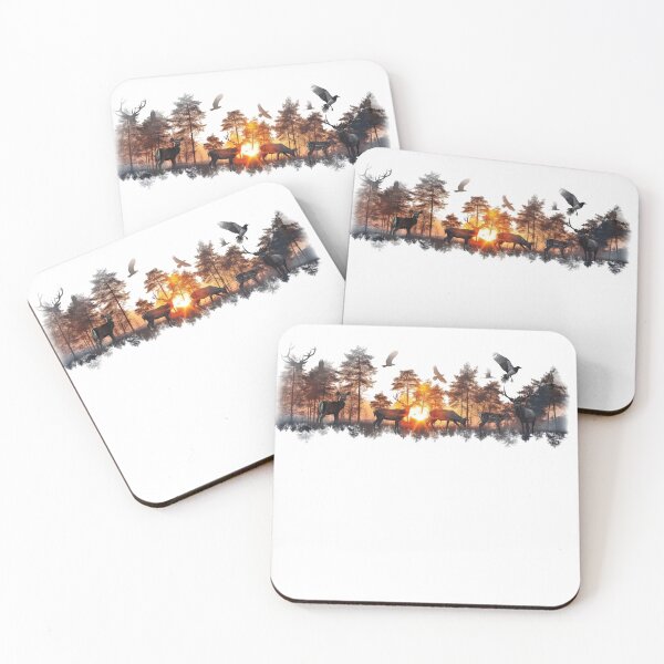 Item preview, Deer Sunset Forest Double .Exposure Wildlife Graphic designed and sold by VISIONSTURME.