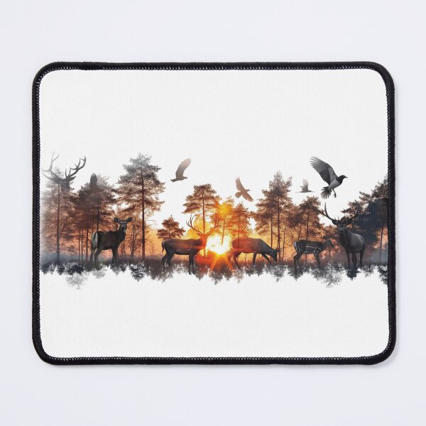 Item preview, Deer Sunset Forest Double .Exposure Wildlife Graphic designed and sold by VISIONSTURME.