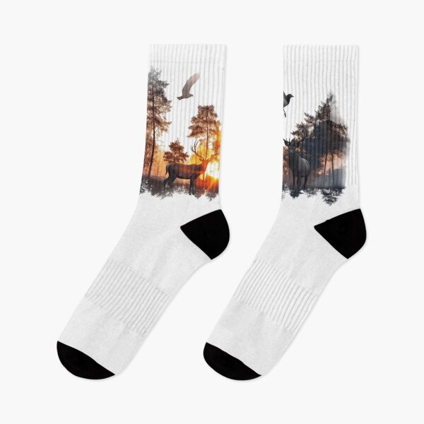 Item preview, Deer Sunset Forest Double .Exposure Wildlife Graphic designed and sold by VISIONSTURME.