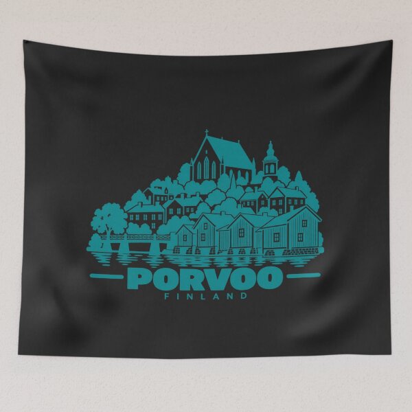 Item preview, Porvoo Finland Line Art Travel Poster designed and sold by CMYKStudio.