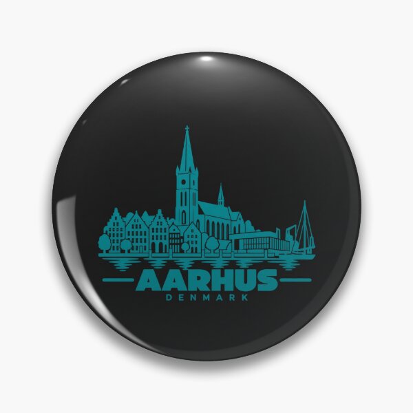 Item preview, Aarhus Denmark Line Art Skyline Poster designed and sold by CMYKStudio.