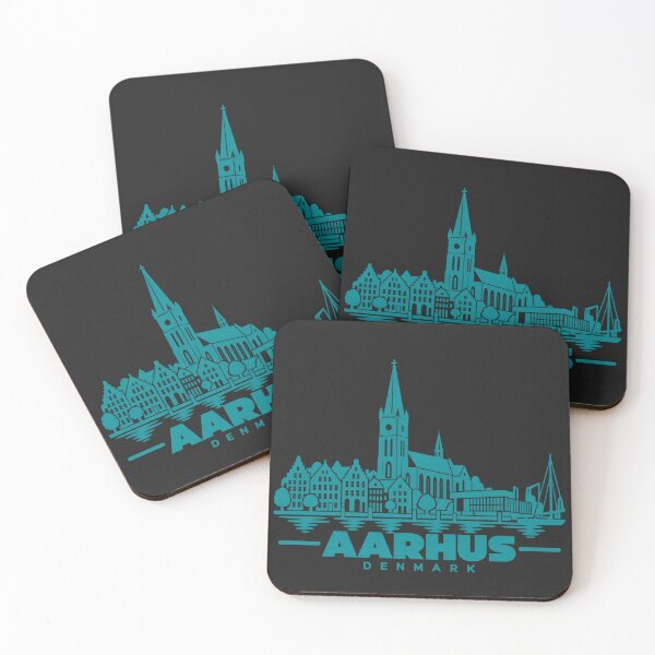 Item preview, Aarhus Denmark Line Art Skyline Poster designed and sold by CMYKStudio.