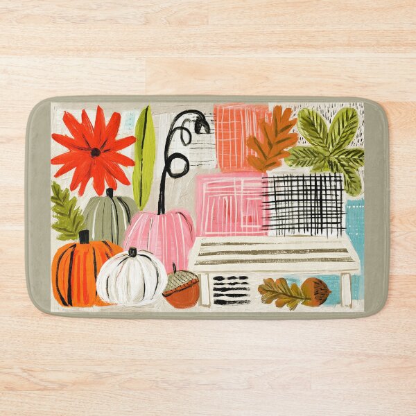 Item preview, Colorful Autumn Pumpkins, Leaves and Acorns with Bold Shapes and Festive Seasonal Patterns designed and sold by OlfactoART Studio.