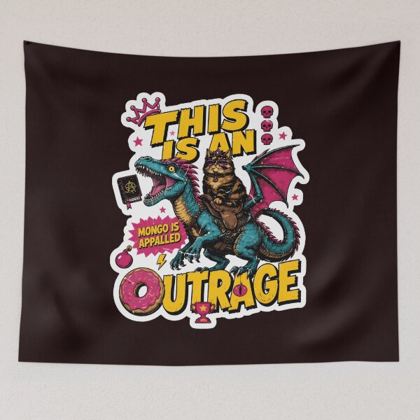 Item preview, Dragon Cat Meme Outrage Crown Anarchy Donut Art designed and sold by drawfreak.