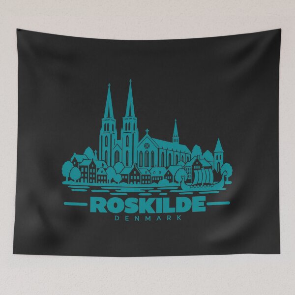 Item preview, Roskilde Denmark Line Art Landmark Poster designed and sold by CMYKStudio.