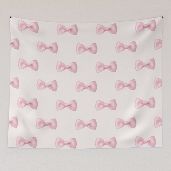 Item preview, Soft Pink Satin Bow Coquette Pattern designed and sold by LenNo9881.