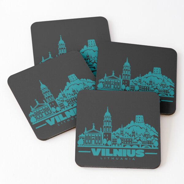 Item preview, Vilnius Lithuania Line Art Skyline Poster designed and sold by CMYKStudio.