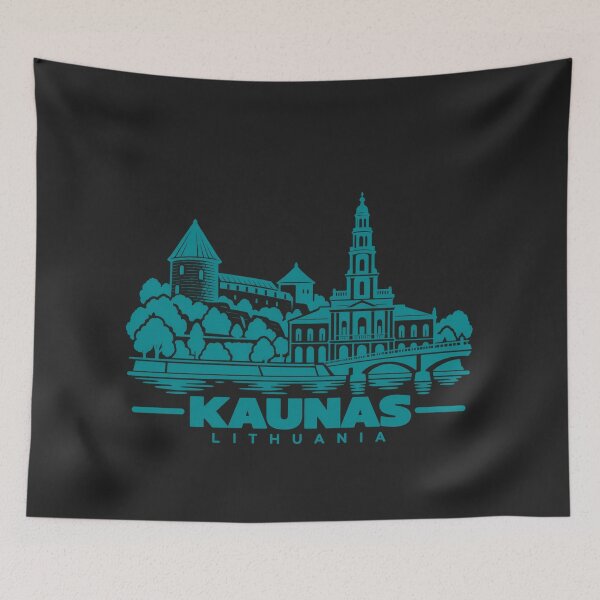 Item preview, Kaunas Lithuania Line Art Landmark Poster designed and sold by CMYKStudio.