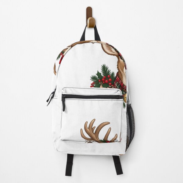 Item preview, Rustic Christmas Reindeer with Plaid Winter Scarf designed and sold by skyartdesign.