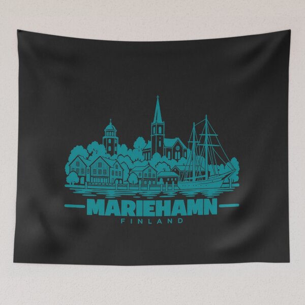 Item preview, Mariehamn Finland Line Art Coastline Poster designed and sold by CMYKStudio.