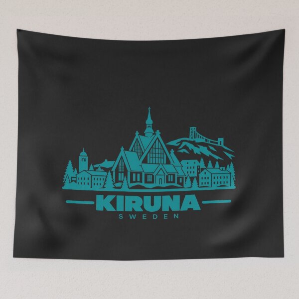 Item preview, Kiruna Sweden Line Art Travel Poster designed and sold by CMYKStudio.