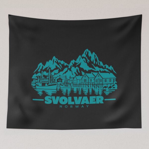 Item preview, Svolvaer Norway Line Art Coastline Poster designed and sold by CMYKStudio.