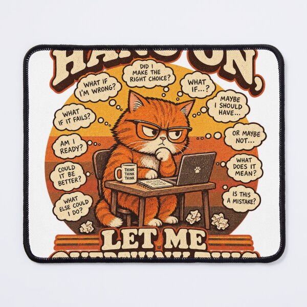 Item preview, Overthinking Cat Funny Retro Vintage designed and sold by jankizkhan.