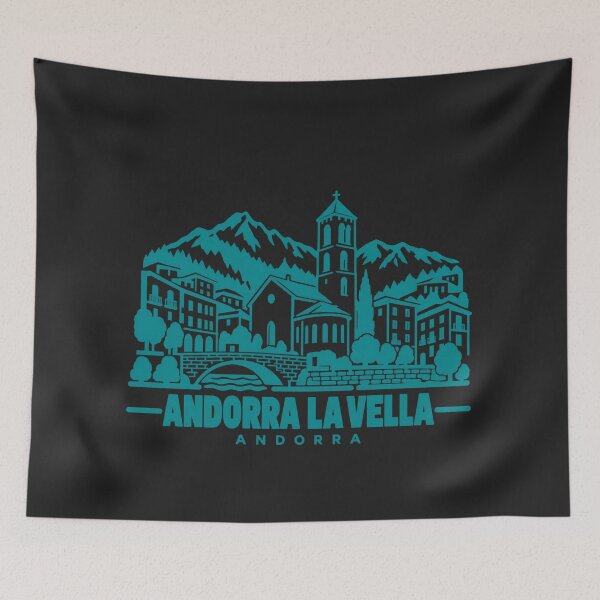 Item preview, Andorra la Vella Andorra Line Art Skyline Poster designed and sold by CMYKStudio.
