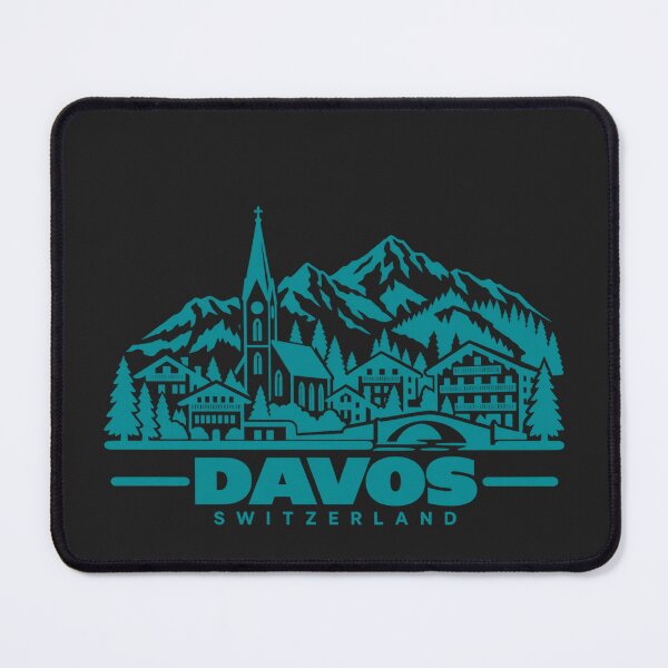Item preview, Davos Switzerland Line Art Travel Poster designed and sold by CMYKStudio.