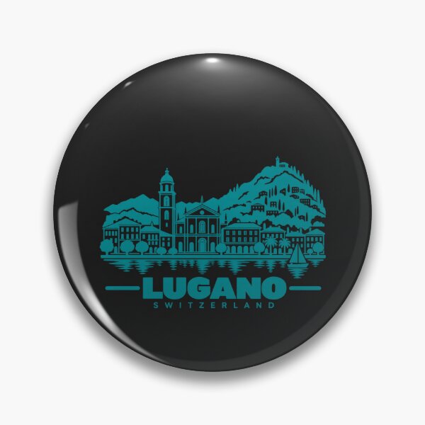 Artikelvorschau, Lugano, Schweiz – Küstenlinien-Poster (Linienzeichnung) entworfen und verkauft von CMYKStudio.