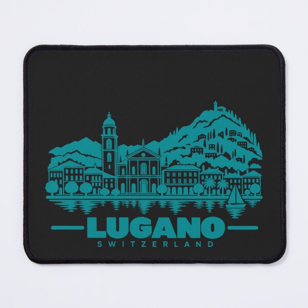 Item preview, Lugano Switzerland Line Art Coastline Poster designed and sold by CMYKStudio.