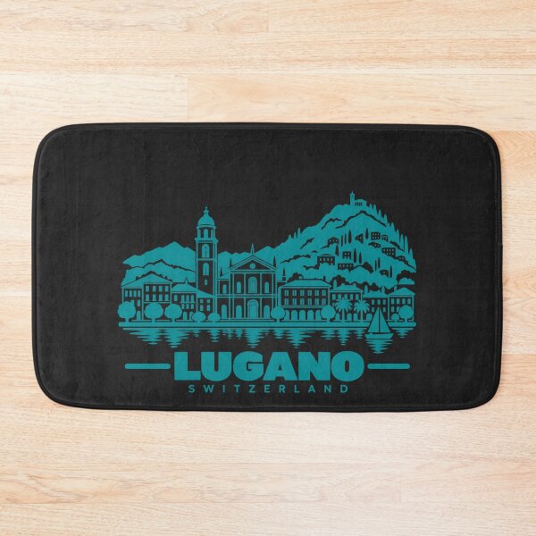 Item preview, Lugano Switzerland Line Art Coastline Poster designed and sold by CMYKStudio.
