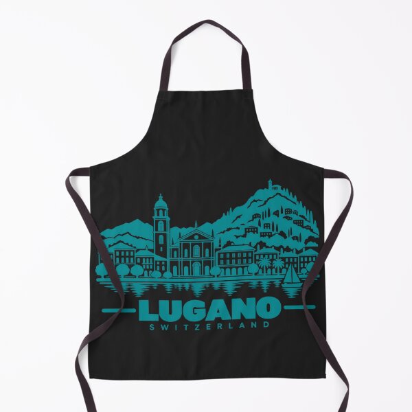 Item preview, Lugano Switzerland Line Art Coastline Poster designed and sold by CMYKStudio.