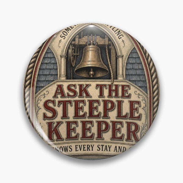 Item preview, Ask The Steeple Keeper Bell Tower Maintenance Emblem designed and sold by BoosterShop.