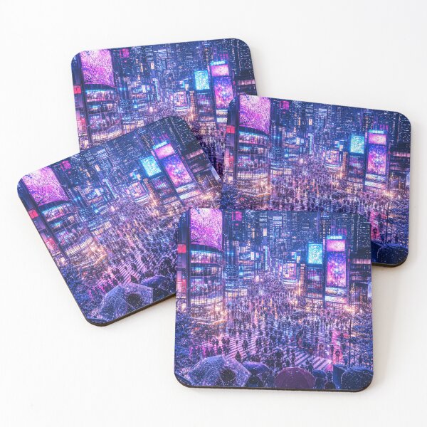 Item preview, Tokyo Snowfall at Night – Neon Winter Cityscape designed and sold by vekotpu.