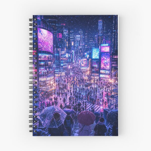 Item preview, Tokyo Snowfall at Night – Neon Winter Cityscape designed and sold by vekotpu.