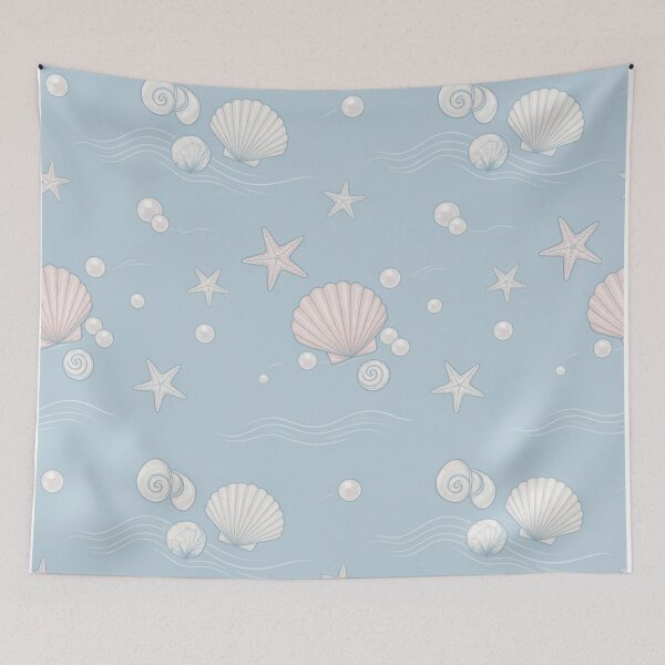 Item preview, Pastel Coastal Seashell Mermaidcore Pattern designed and sold by LenNo9881.