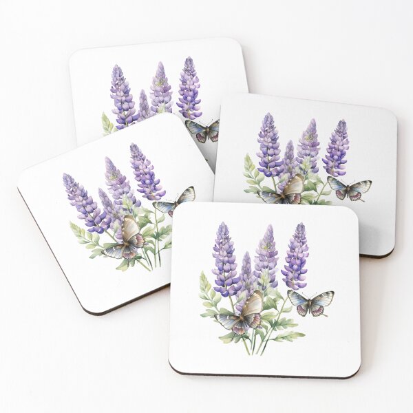 Item preview, Lupine Flower Butterfly | Elegant Botanical Floral Art designed and sold by Mandayartstudio.