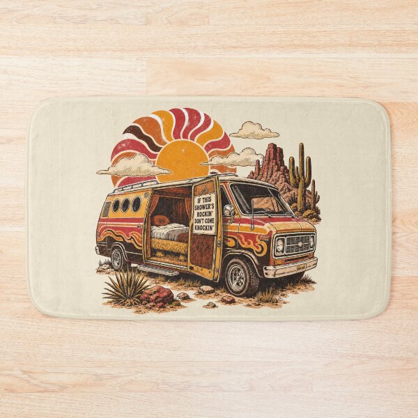 Item preview, 70s Bathroom Retro Van – Funny Shower Humor Desert Boho Design designed and sold by SpEnMaDesigns.