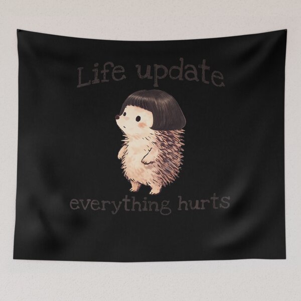 Item preview, Funny Hedgehog Bob Haircut Viral Meme Everything Hurts designed and sold by Alzasshop.