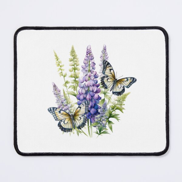 Item preview, Lupine Flower Butterfly | Elegant Botanical Floral Art designed and sold by Mandayartstudio.