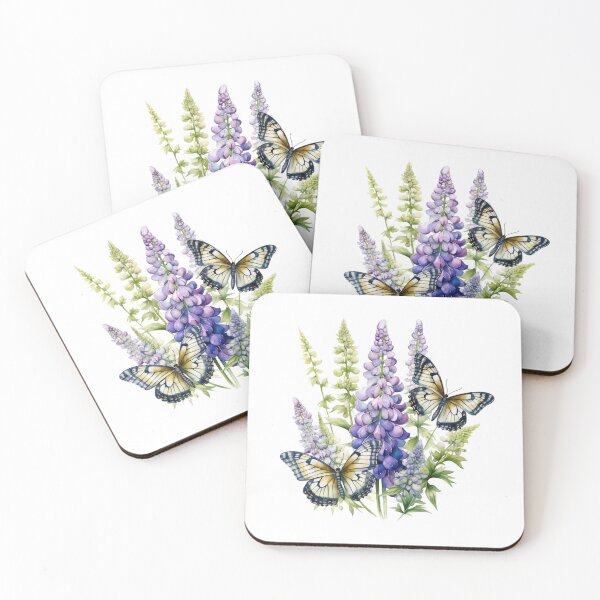 Item preview, Lupine Flower Butterfly | Elegant Botanical Floral Art designed and sold by Mandayartstudio.