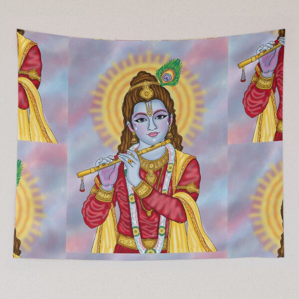 Item preview, Lord Krishna Digital Drawing | Hindu God Spiritual Artwork designed and sold by Harshit_Digital_Arts.