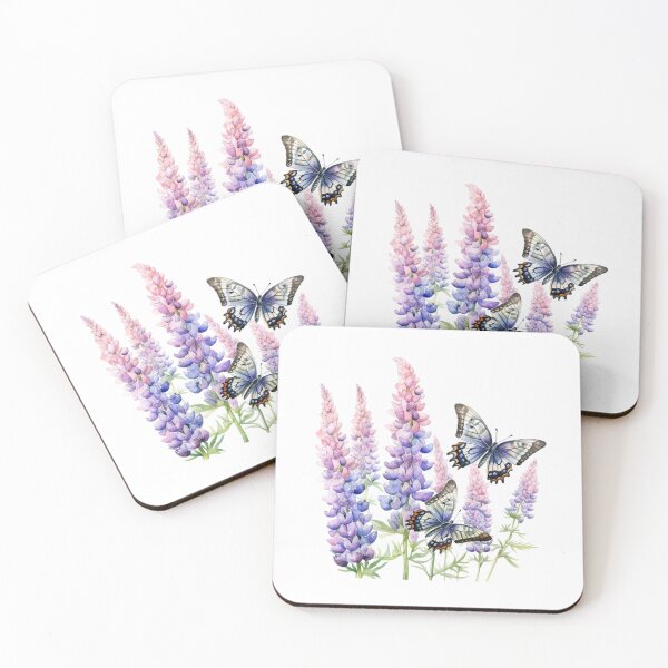 Item preview, Lupine Flower Butterfly | Elegant Botanical Floral Art designed and sold by Mandayartstudio.