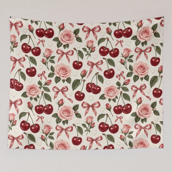 Item preview, Cherry Rose Coquette Bow Seamless designed and sold by LenNo9881.
