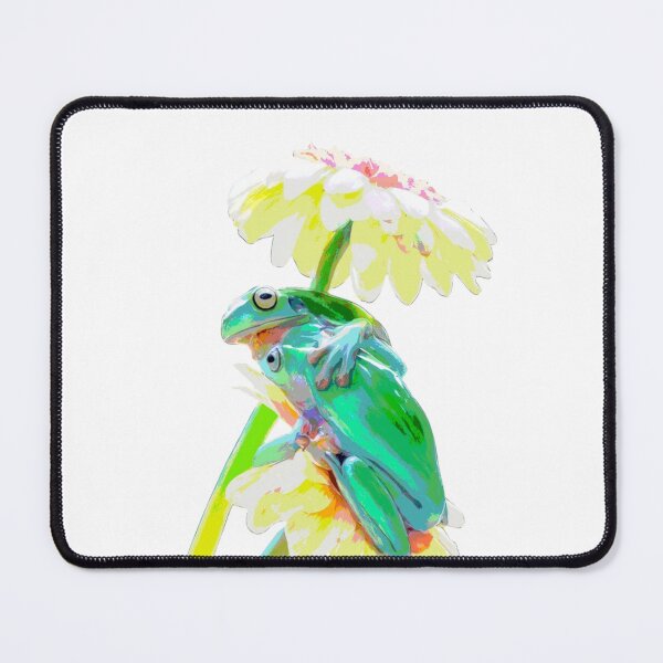 Item preview, Two Frogs Two Daisies - Whimsical Frog Couple Art designed and sold by ECE Love.