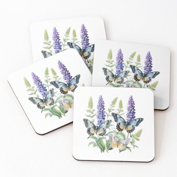 Item preview, Lupine Flower Butterfly | Elegant Botanical Floral Art designed and sold by Mandayartstudio.