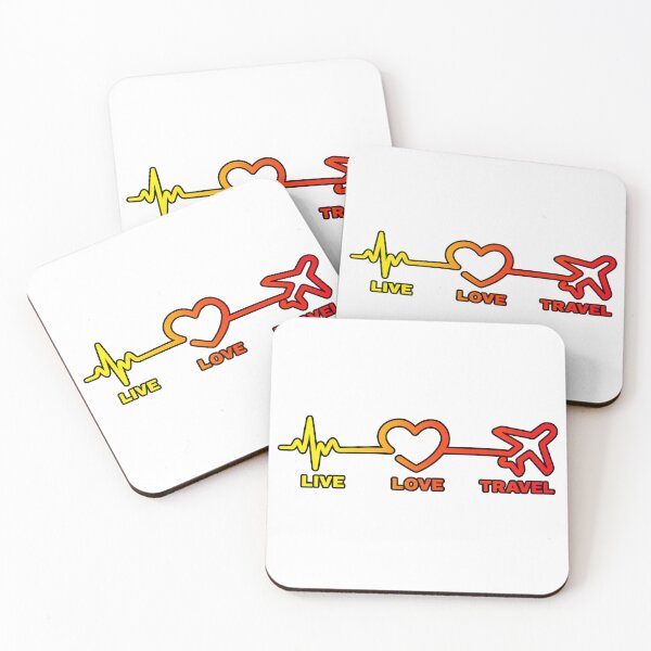 Item preview, Live Love Travel – Travel Lover Heartbeat Design designed and sold by DigiDesigns702.
