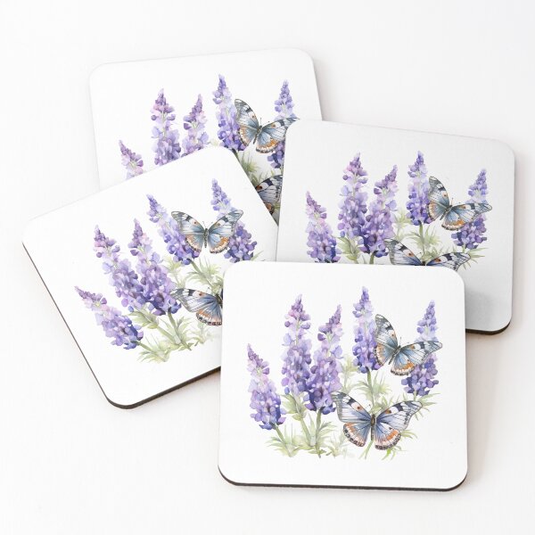 Item preview, Lupine Flower Butterfly | Elegant Botanical Floral Art designed and sold by Mandayartstudio.