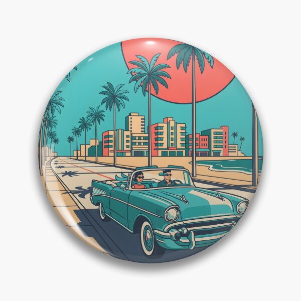 Item preview, Couple in Vintage Turquoise Classic Car – Retro Coastal Drive Design designed and sold by Sea Gem.