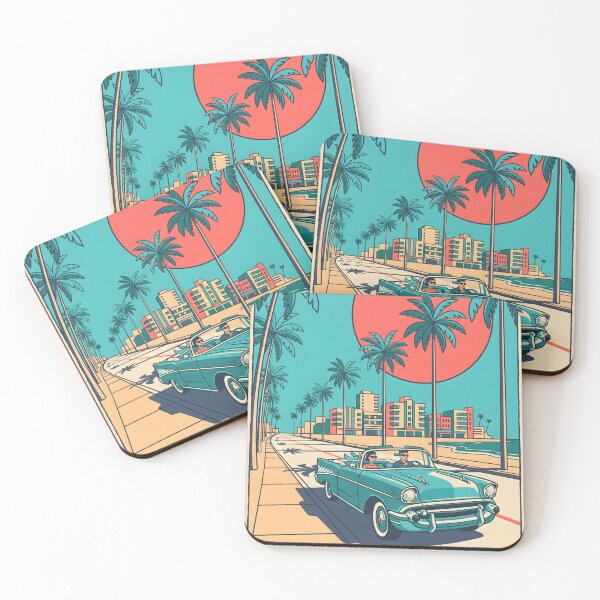 Item preview, Couple in Vintage Turquoise Classic Car – Retro Coastal Drive Design designed and sold by Sea Gem.