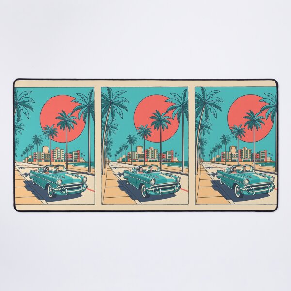Item preview, Couple in Vintage Turquoise Classic Car – Retro Coastal Drive Design designed and sold by Sea Gem.