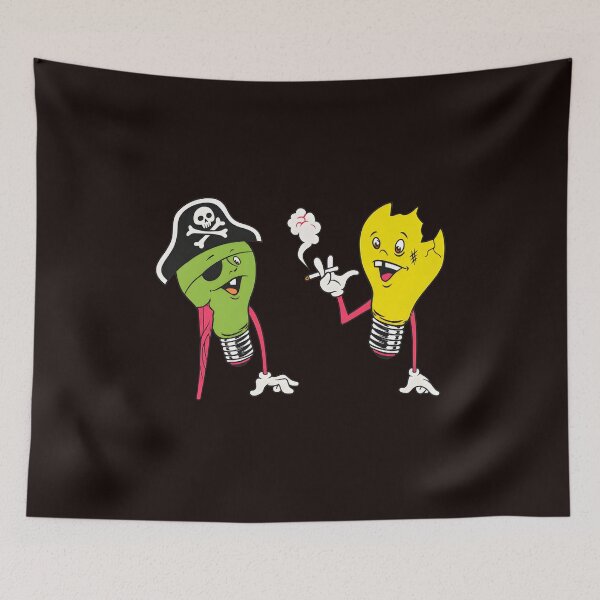 Item preview, Pirate Lightbulb Smoking Lightbulb Art designed and sold by Hector-Studio.