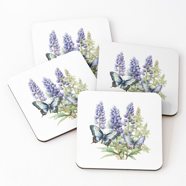 Item preview, Lupine Flower Butterfly | Elegant Botanical Floral Art designed and sold by Mandayartstudio.