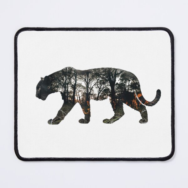 Item preview, Panther Forest Fire Double Exposure Nature Graphic designed and sold by VISIONSTURME.