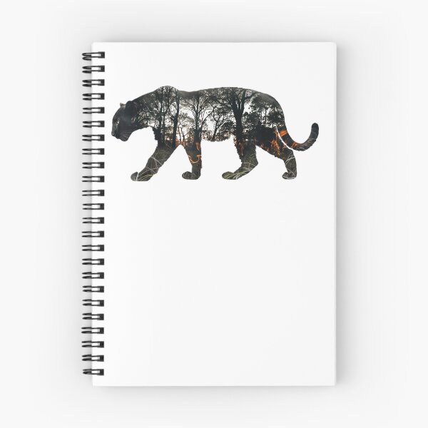 Item preview, Panther Forest Fire Double Exposure Nature Graphic designed and sold by VISIONSTURME.