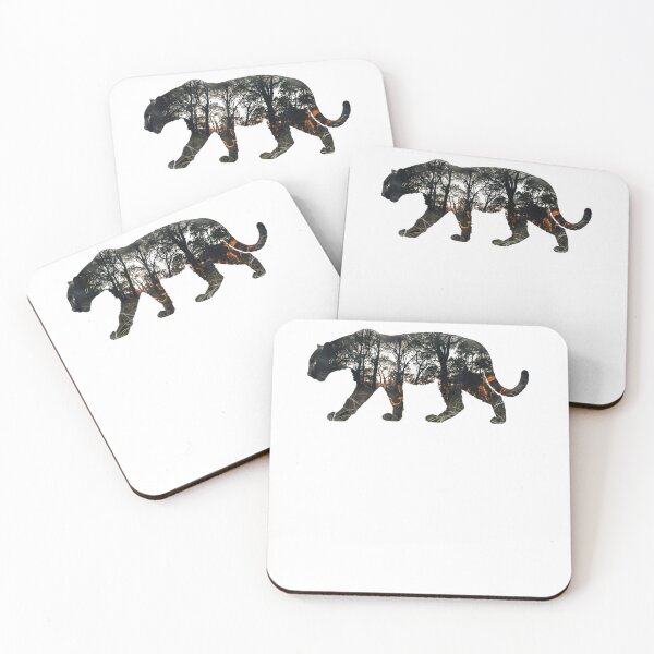 Item preview, Panther Forest Fire Double Exposure Nature Graphic designed and sold by VISIONSTURME.
