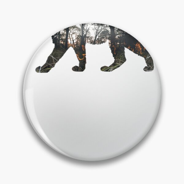 Item preview, Panther Forest Fire Double Exposure Nature Graphic designed and sold by VISIONSTURME.